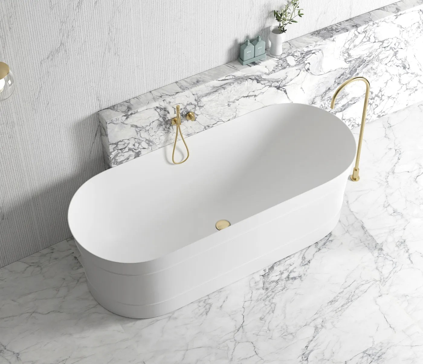 ATTICA BONDI FREE STANDING BATHTUB MATTE WHITE (AVAILABLE IN 1500MM AND 1700MM)