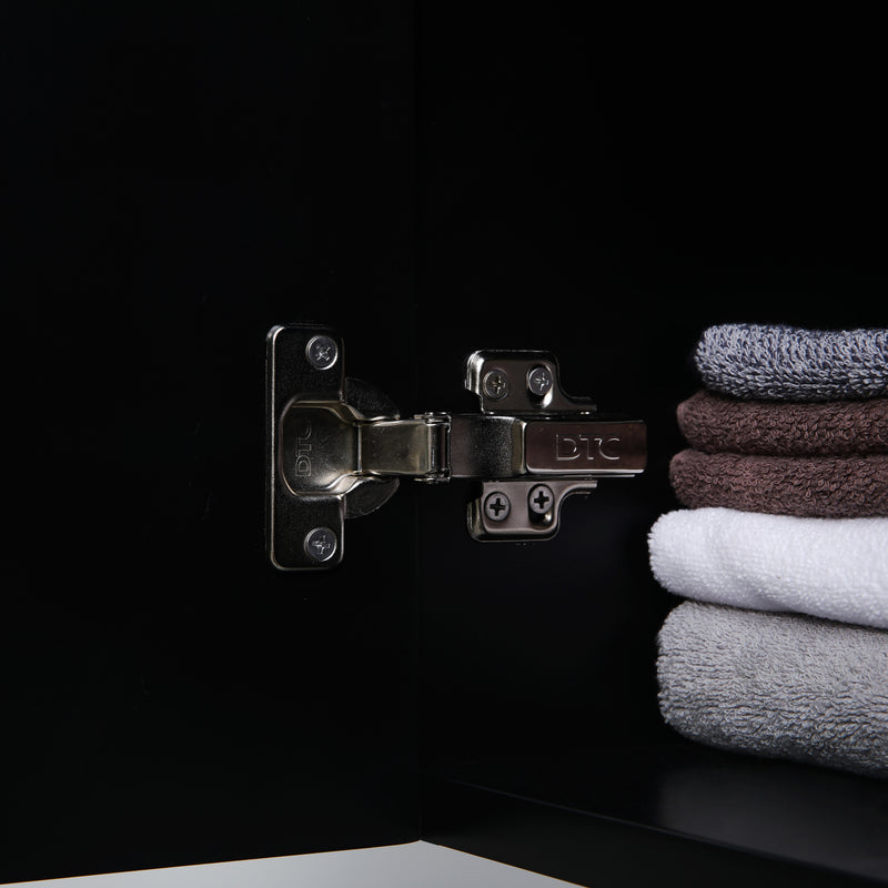 POSEIDON ACACIA SHAKER MATTE BLACK 600MM WALL HUNG VANITY