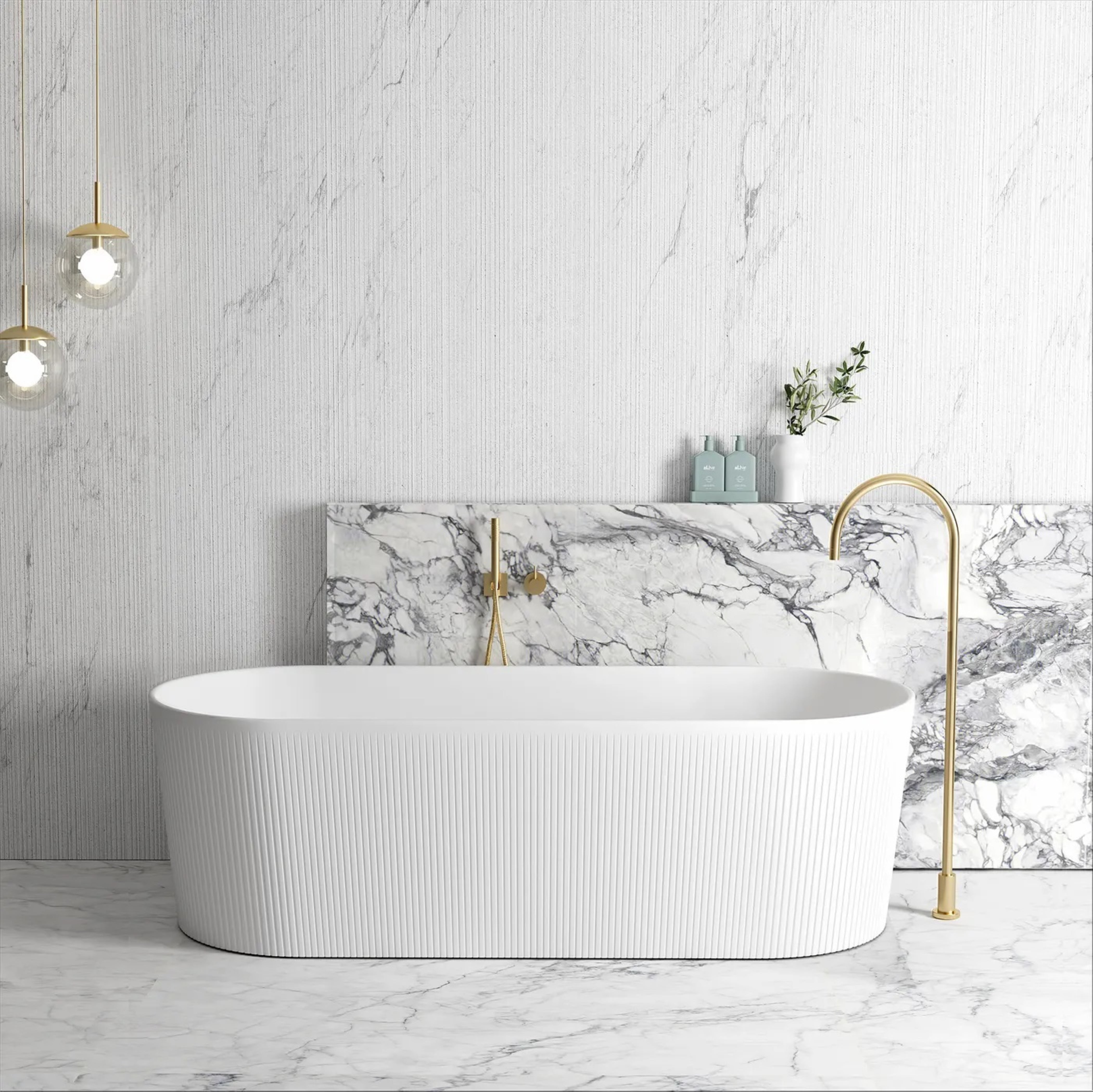 ATTICA NOOSA FREESTANDING BATH MATTE WHITE (AVAILABLE IN 1500MM AND 1700MM)