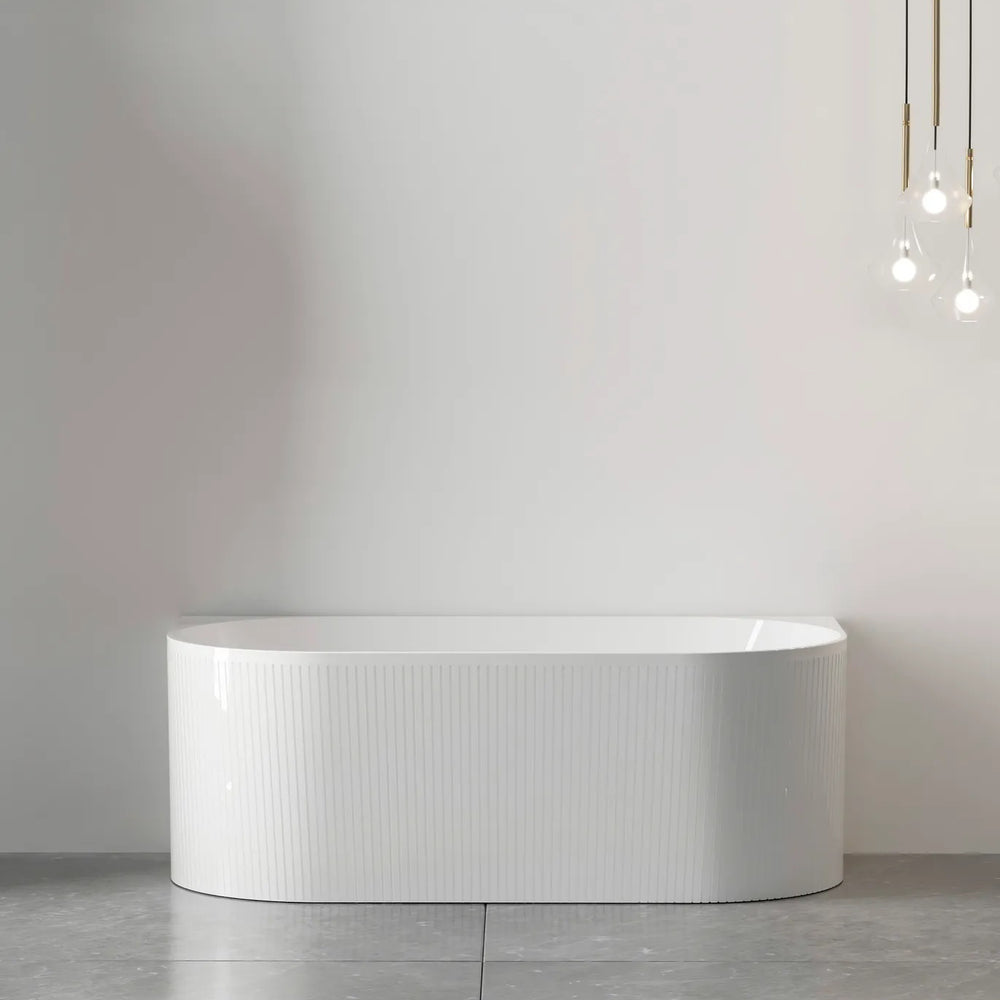 ATTICA NOOSA BACK TO WALL CORNER BATHTUB MATTE WHITE (AVAILABLE IN 1500MM AND 1700MM)