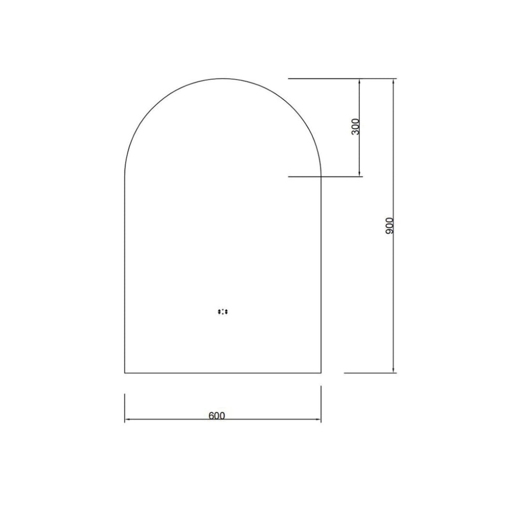 POSEIDON ARCH BACKLIT LED MIRROR 3 COLOUR LIGHTS 600X900MM