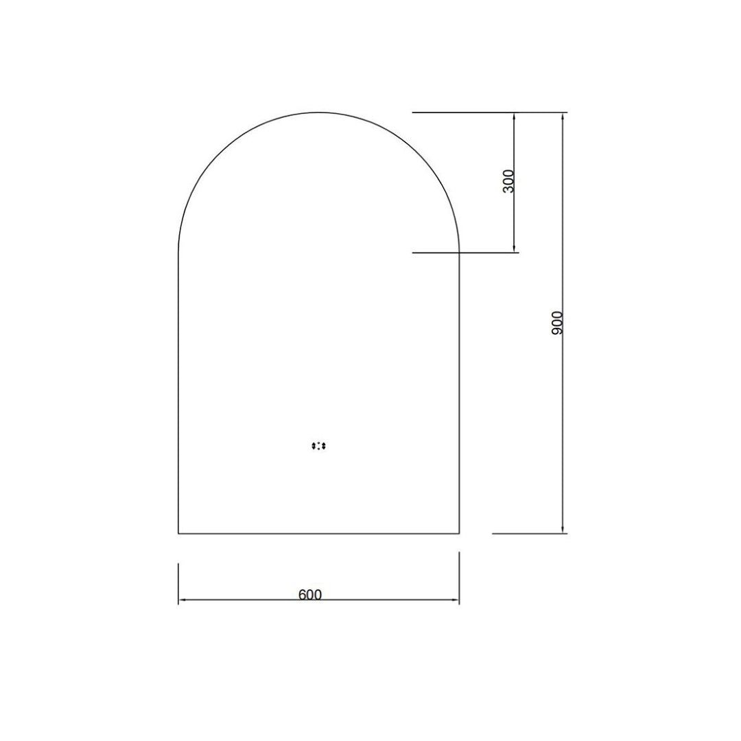 POSEIDON ARCH BACKLIT LED MIRROR 3 COLOUR LIGHTS 600X900MM