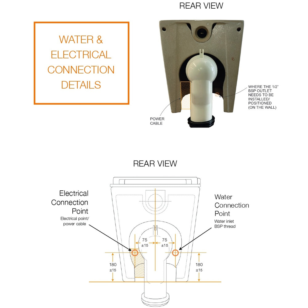 GALLARIA WHITE ALTARETROFIT RIMLESS WALL FACE PAN AND REMOTE BIDET PACKAGE GLOSS WHITE