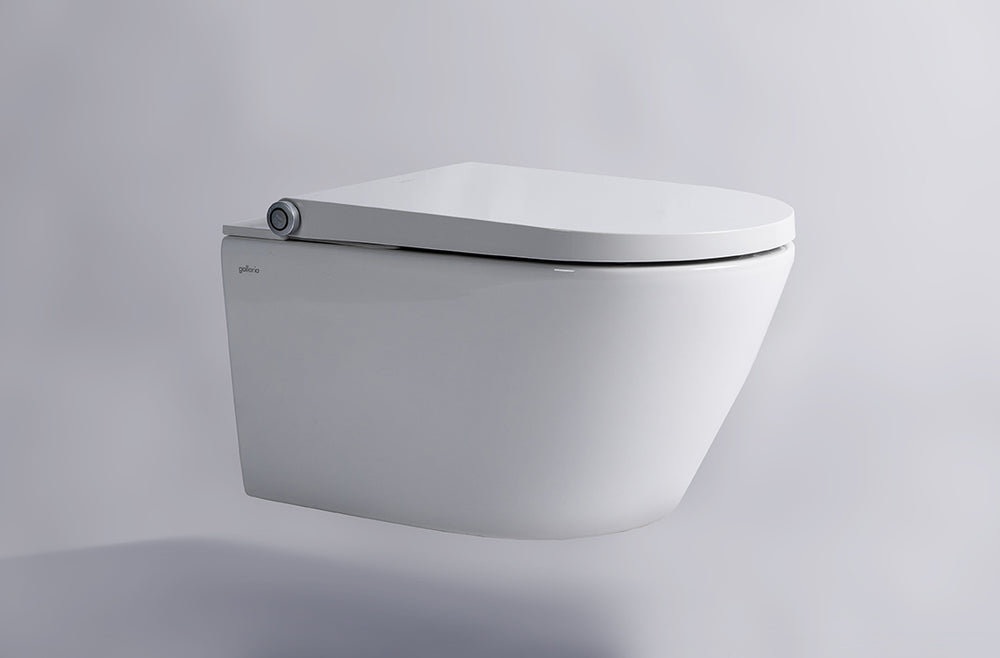 GALLARIA ALTA COMFORT RIMLESS WALL HUNG PAN AND REMOTE BIDET PACKAGE GLOSS WHITE