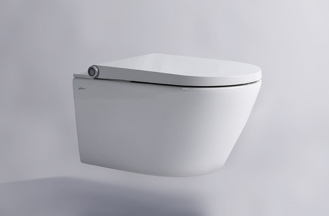 GALLARIA ALTA COMFORT RIMLESS WALL HUNG PAN AND REMOTE WASHLET PACKAGE GLOSS WHITE