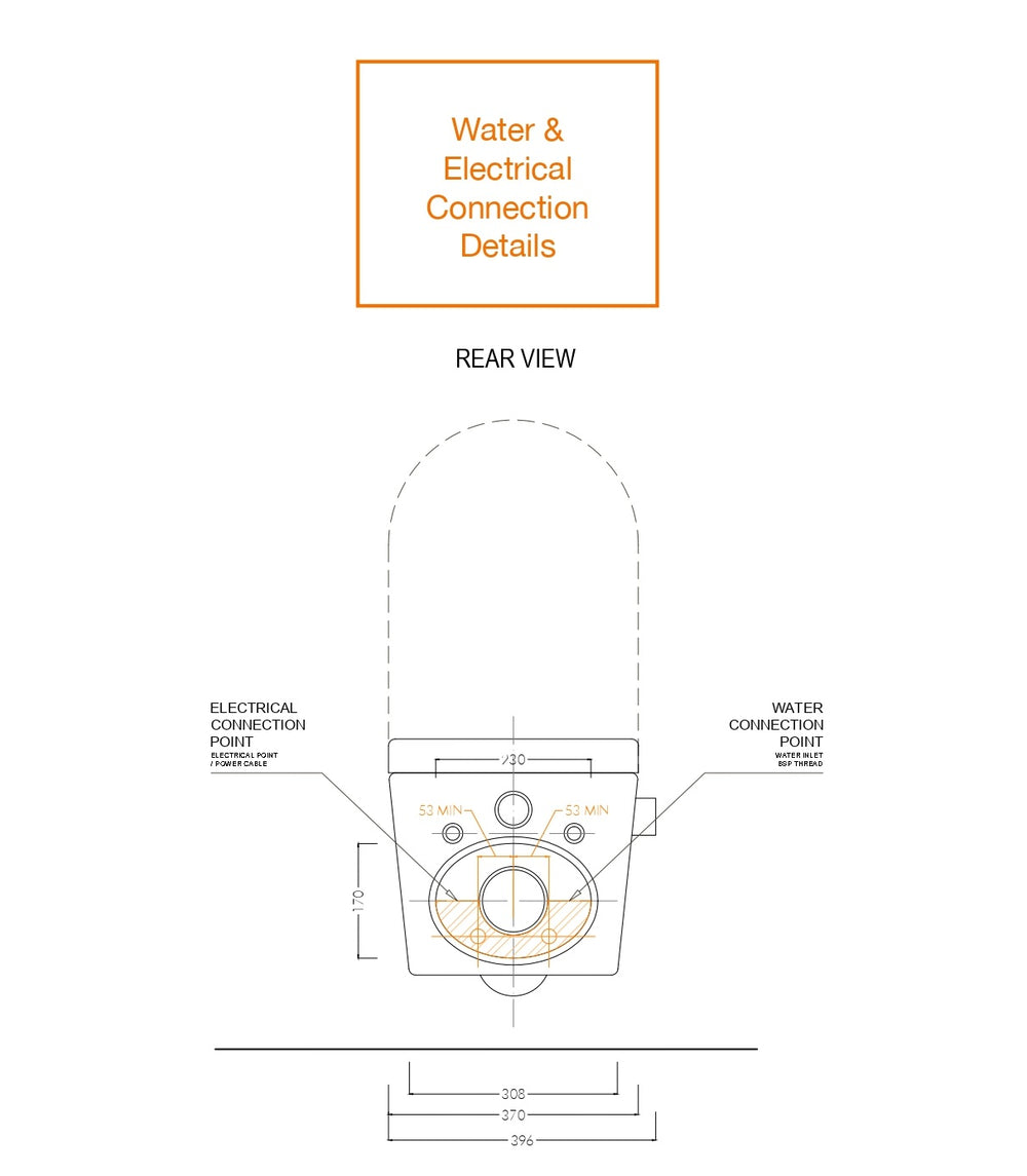 GALLARIA BLACK ALTACOLUMN RIMLESS WALL HUNG PAN AND REMOTE BIDET PACKAGE GLOSS WHITE