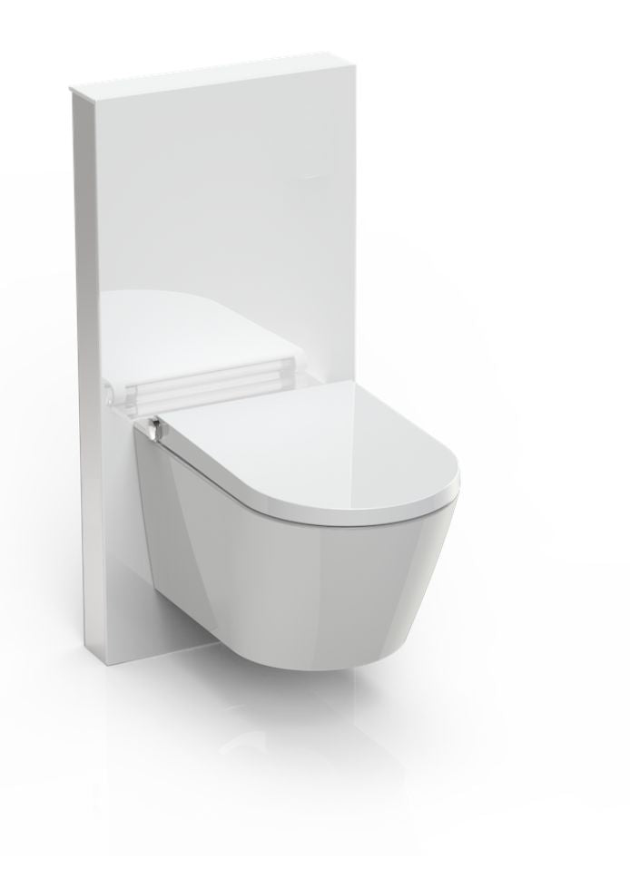 GALLARIA WHITE ALTACOLUMN RIMLESS WALL HUNG PAN AND REMOTE BIDET PACKAGE GLOSS WHITE