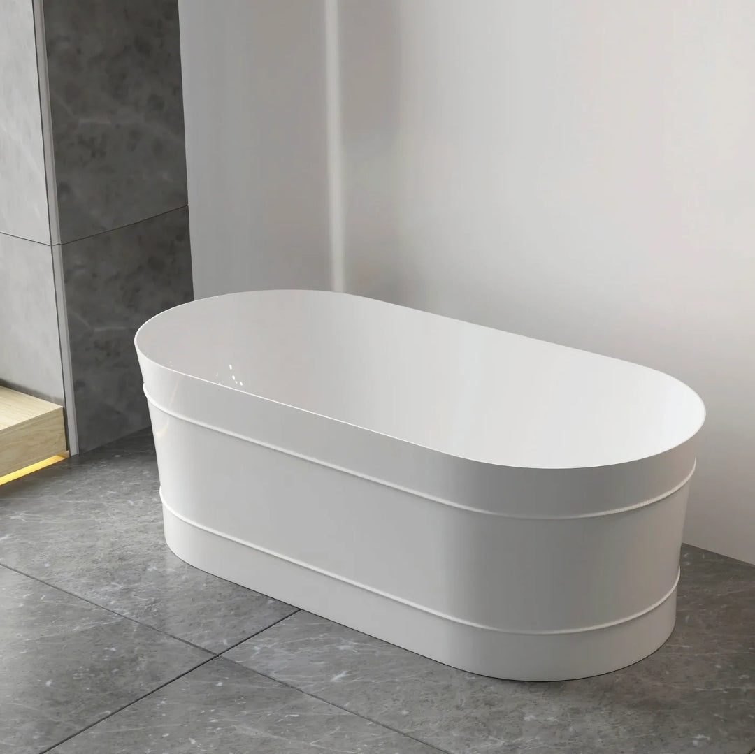 ATTICA BONDI FREE STANDING BATHTUB GLOSS WHITE (AVAILABLE IN 1500MM AND 1700MM)
