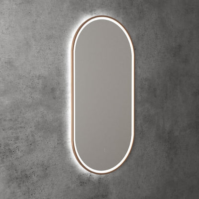 AULIC BEAU MONDE LED MIRROR BRUSHED BRONZE 3 COLOUR LIGHTS 450X900MM