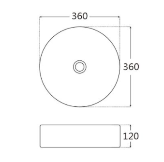AULIC DOVE BASIN WHITE WITH BLACK EDGE 360MM