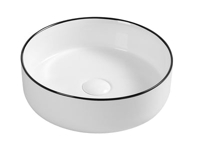 AULIC DOVE BASIN WHITE WITH BLACK EDGE 360MM