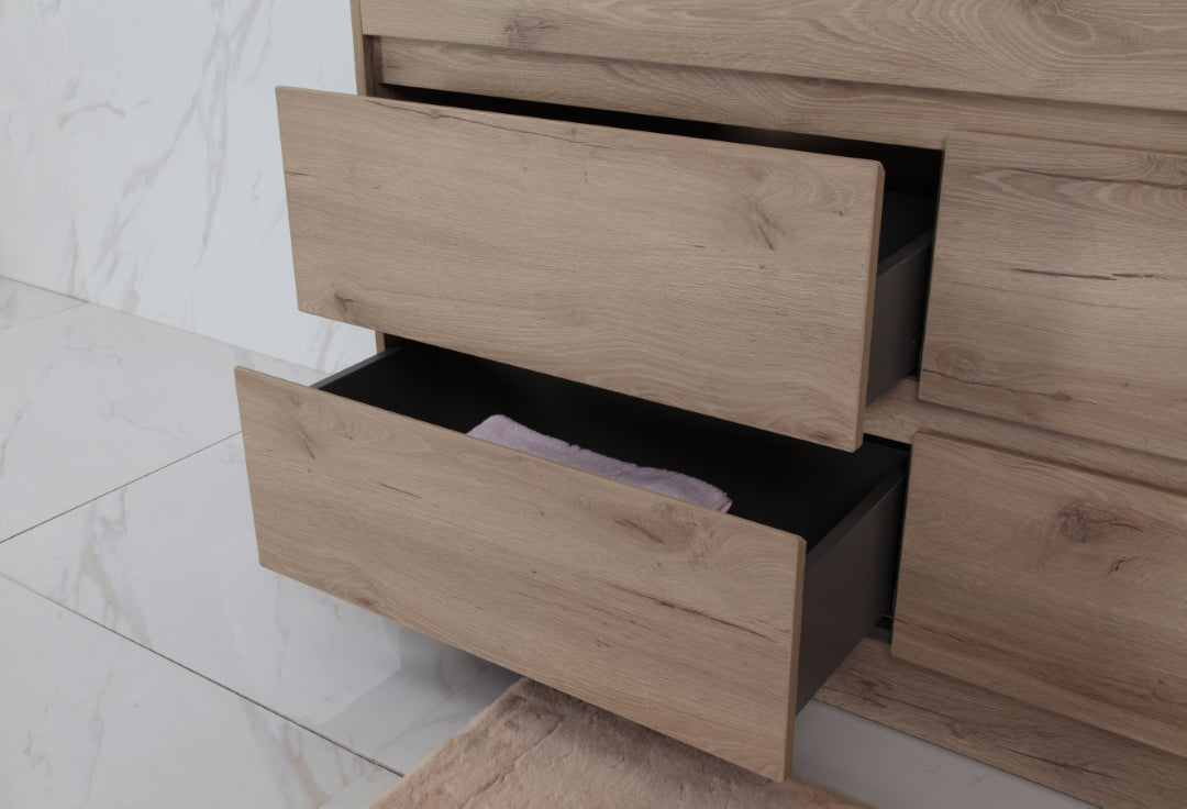 AULIC MAX WHITE OAK 1200MM SINGLE BOWL FREESTANDING VANITY