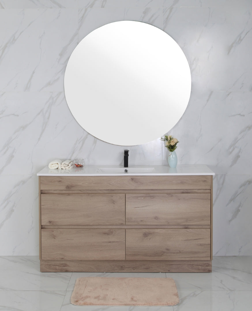 AULIC MAX WHITE OAK 1200MM SINGLE BOWL FREESTANDING VANITY