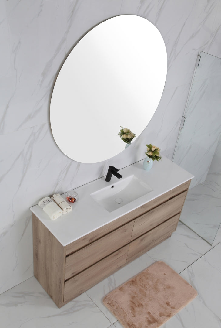 AULIC MAX WHITE OAK 1200MM SINGLE BOWL FREESTANDING VANITY