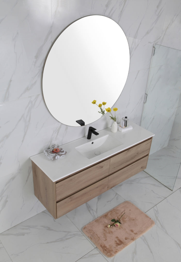 AULIC MAX WHITE OAK 1200MM SINGLE BOWL WALL HUNG VANITY