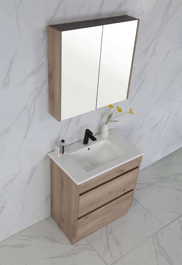 AULIC MAX WHITE OAK 750MM SINGLE BOWL FREESTANDING VANITY