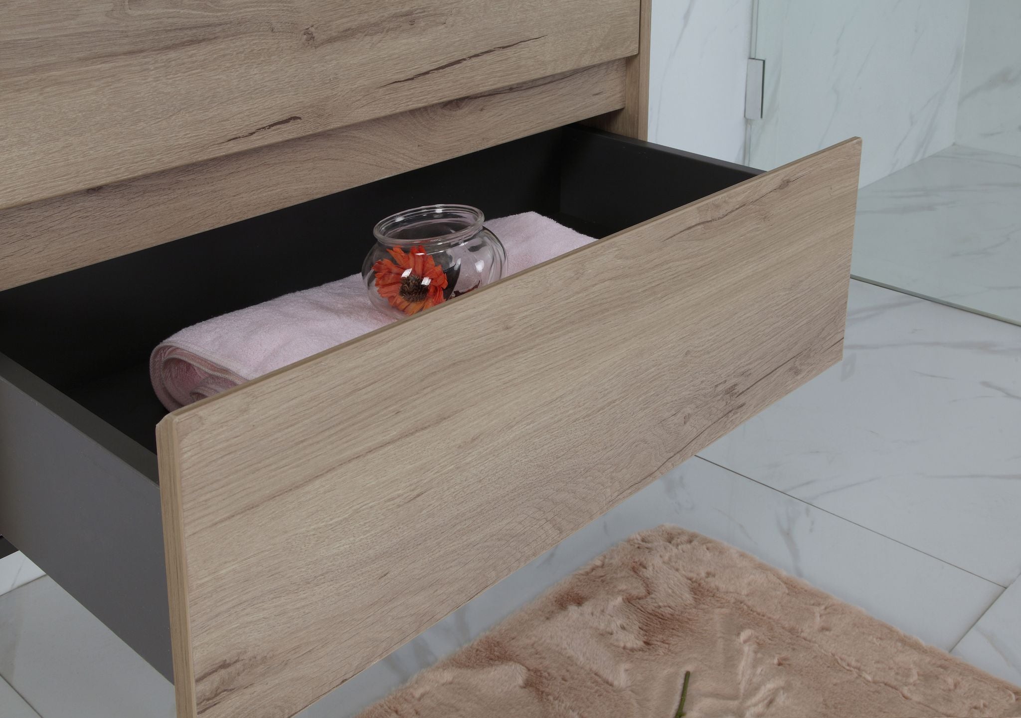 AULIC MAX WHITE OAK 750MM SINGLE BOWL WALL HUNG VANITY