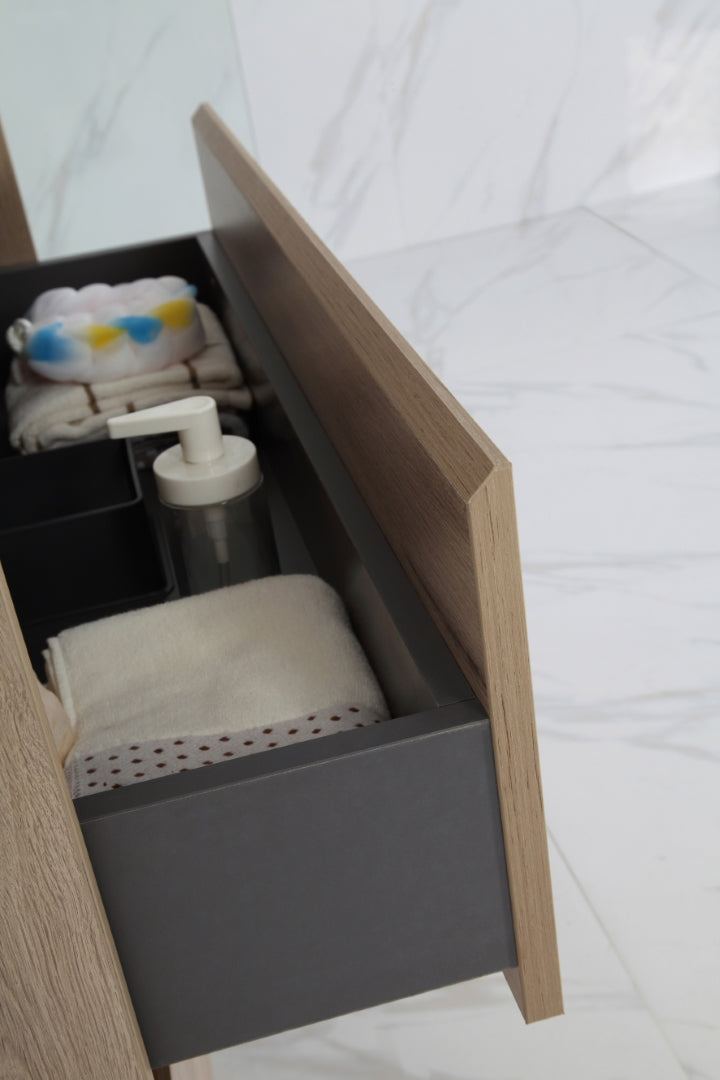 AULIC MAX WHITE OAK 900MM SINGLE BOWL FREESTANDING VANITY