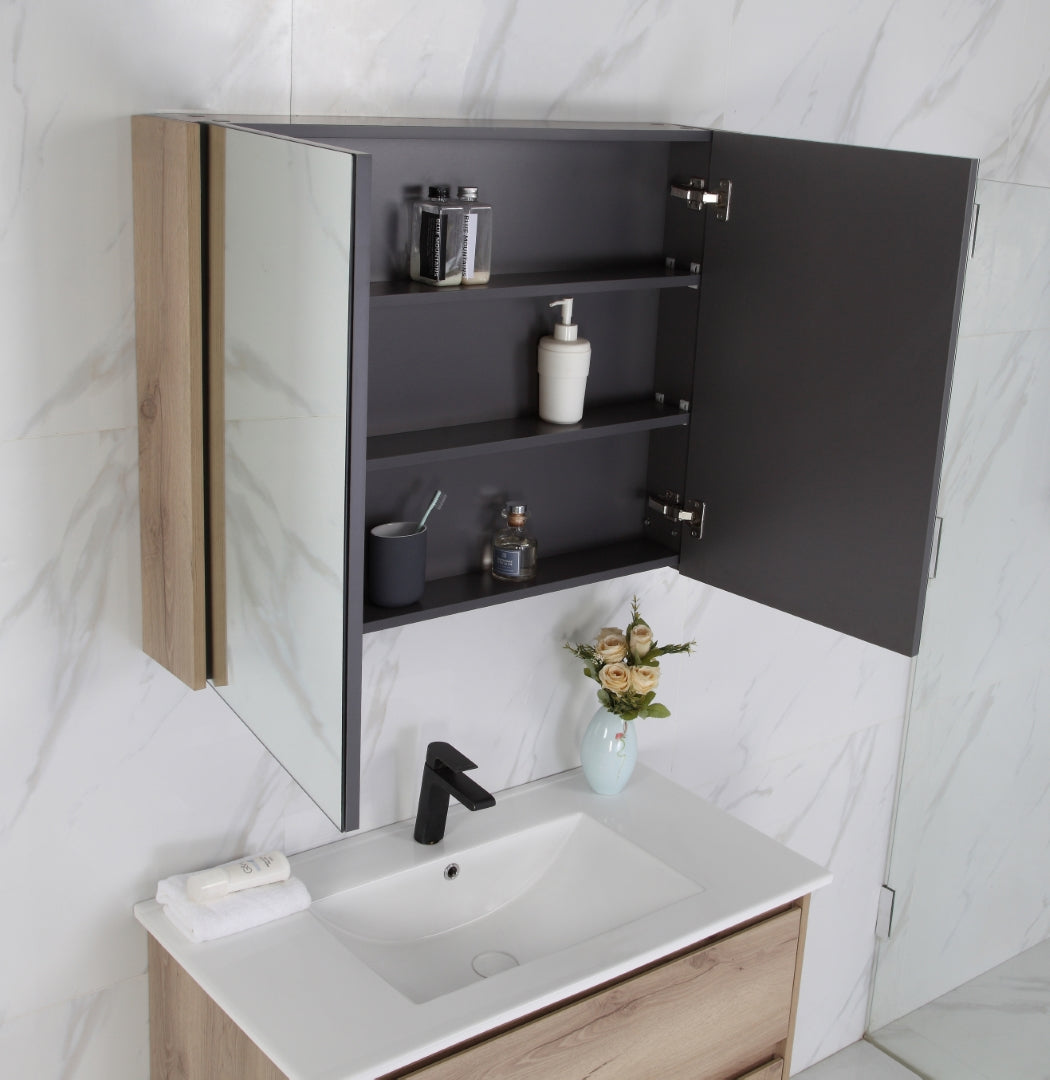 AULIC MAX WHITE OAK 900MM SINGLE BOWL WALL HUNG VANITY
