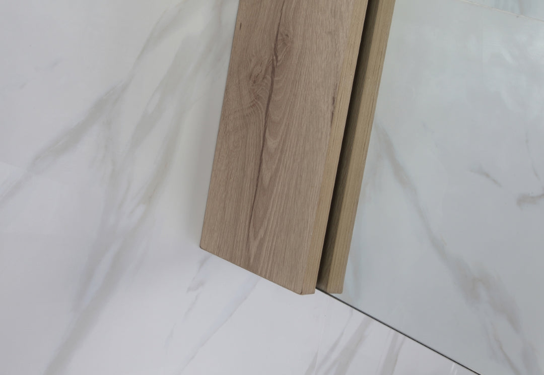 AULIC MAX WHITE OAK 900MM SINGLE BOWL WALL HUNG VANITY