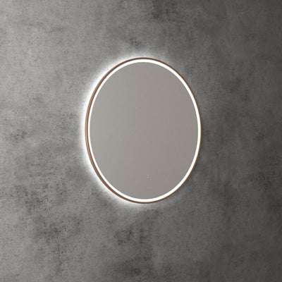 AULIC WINDSOR LED MIRROR BRUSHED BRONZE 3 COLOUR LIGHTS 700X700MM