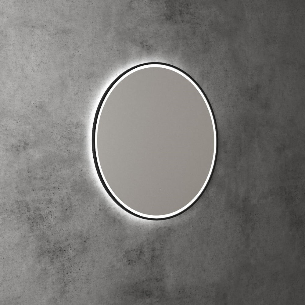 AULIC WINDSOR LED MIRROR MATTE BLACK 3 COLOUR LIGHTS 700X700MM