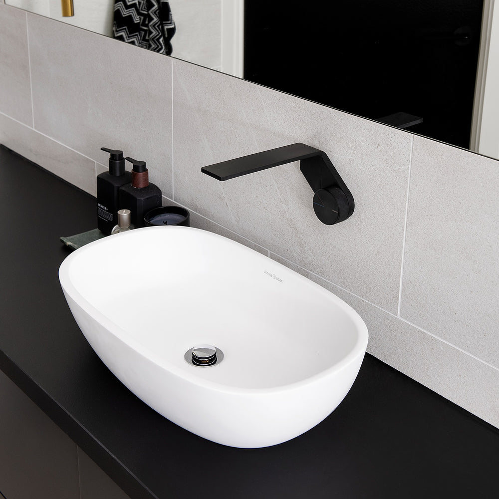 PHOENIX AXIA LEAD FREE WALL BASIN BATH MIXER SET 200MM MATTE BLACK