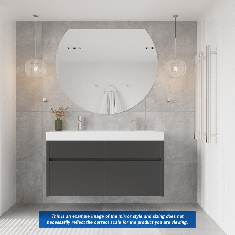 THERMOGROUP ABLAZE STANDARD D-SHAPE POLISHED EDGE HUNG MIRROR WITH DEMISTER 1200X900MM