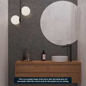 THERMOGROUP ABLAZE STANDARD D-SHAPE POLISHED EDGE HUNG MIRROR 900X750MM