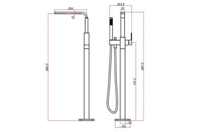 LINSOL ALESSIA FREESTANDING BATH FILLER CHROME