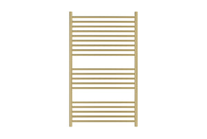 LINSOL ALLEGRA 19 BAR WIDE HEATED TOWEL RAIL BRUSHED BRASS 1200MM