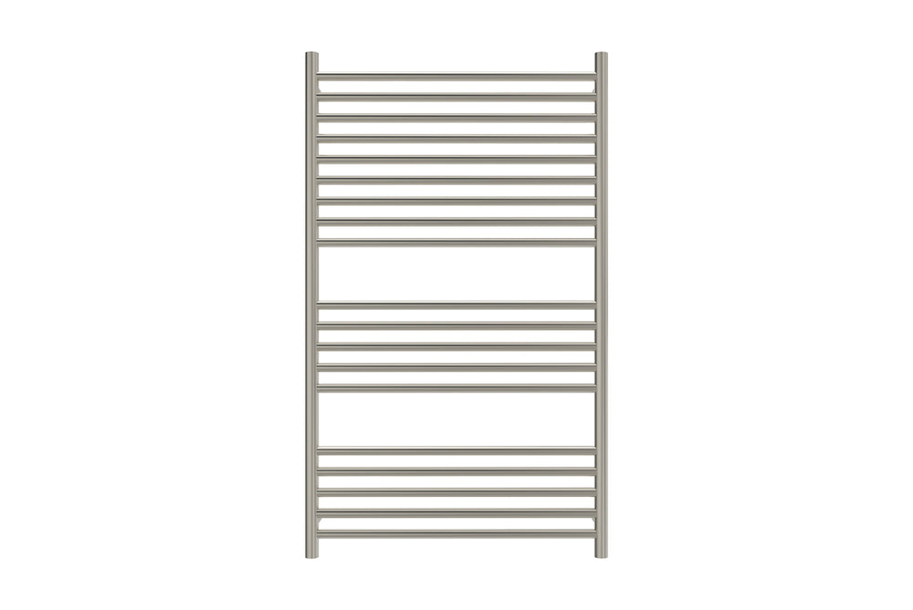 LINSOL ALLEGRA 19 BAR WIDE HEATED TOWEL RAIL BRUSHED NICKEL 1200MM