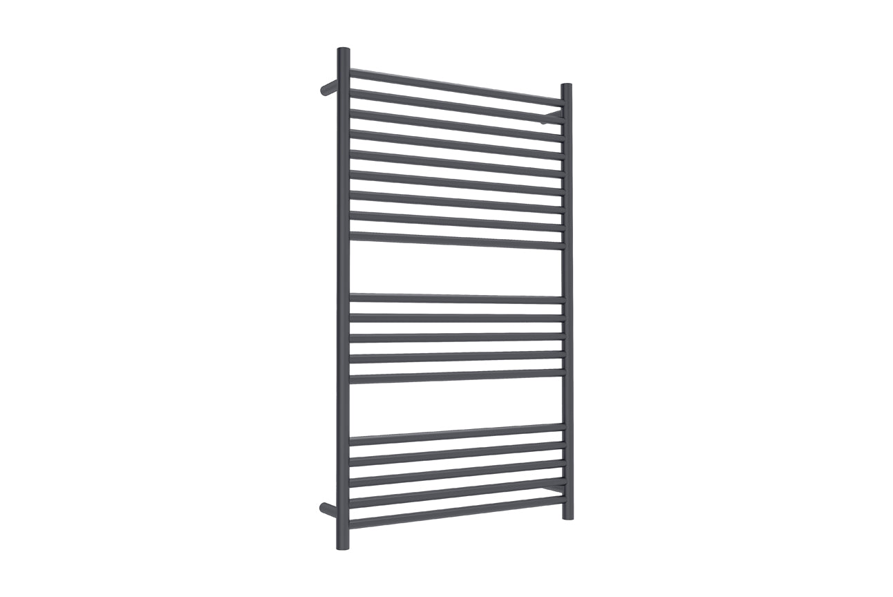 LINSOL ALLEGRA 19 BAR WIDE HEATED TOWEL RAIL MATTE BLACK 1200MM