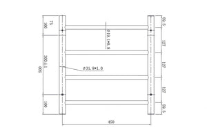 LINSOL ALLEGRA 4 BAR HEATED TOWEL RAIL CHROME 500MM