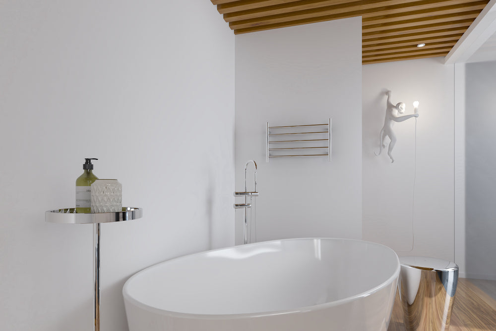 LINSOL ALLEGRA 5 BAR HEATED TOWEL RAIL CHROME 420MM