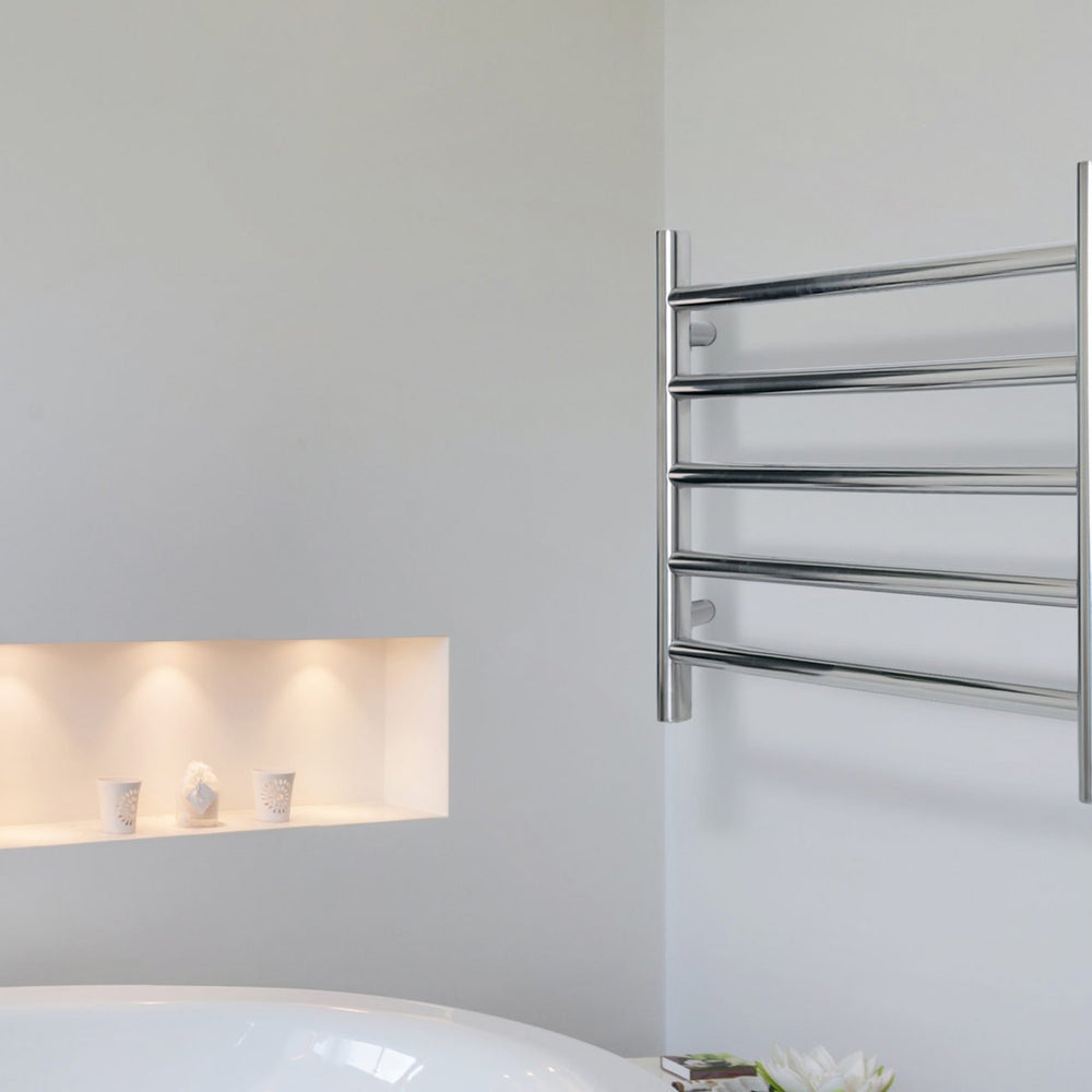 LINSOL ALLEGRA 5 BAR HEATED TOWEL RAIL CHROME 420MM