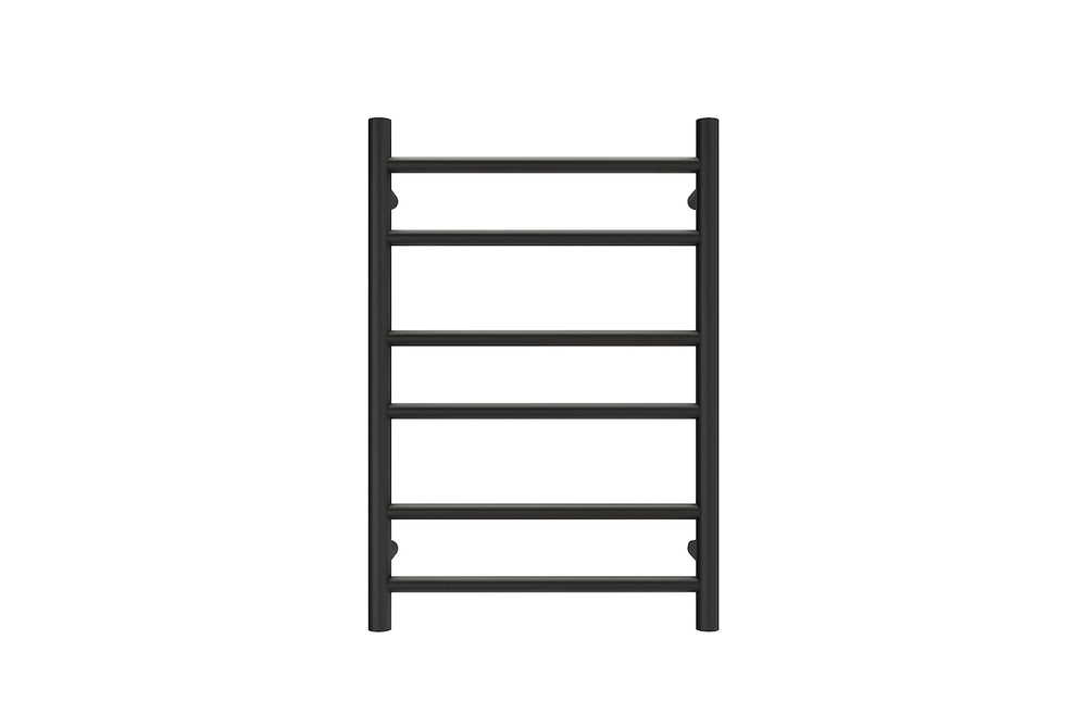LINSOL ALLEGRA 6 BAR HEATED TOWEL RAIL MATTE BLACK 700MM