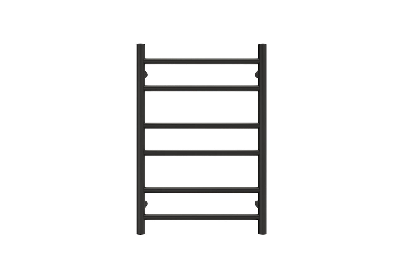 LINSOL ALLEGRA 6 BAR HEATED TOWEL RAIL MATTE BLACK 700MM