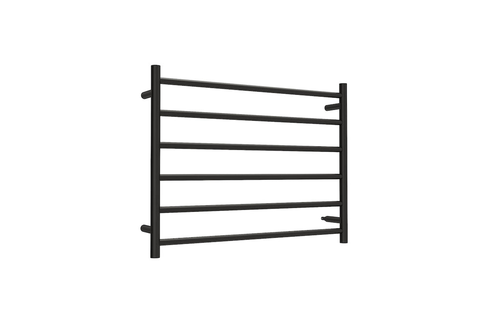 LINSOL ALLEGRA 6 BAR WIDE HEATED TOWEL RAIL MATTE BLACK 650MM