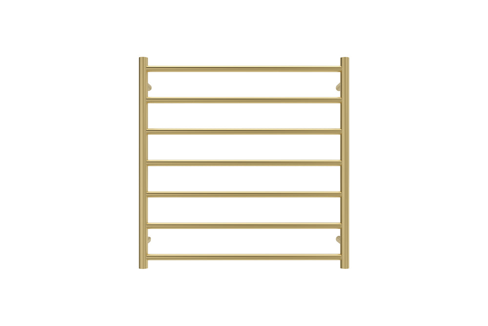 LINSOL ALLEGRA 7 BAR HEATED TOWEL RAIL BRUSHED BRASS 750MM