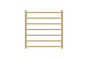 LINSOL ALLEGRA 7 BAR HEATED TOWEL RAIL BRUSHED BRASS 750MM