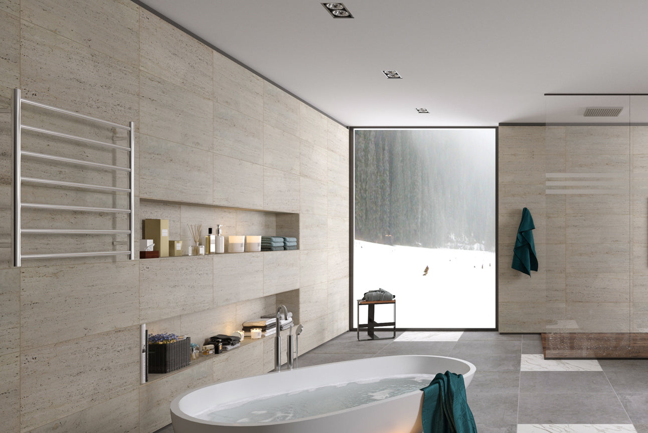 LINSOL ALLEGRA 7 BAR HEATED TOWEL RAIL CHROME 750MM
