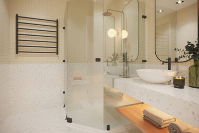 LINSOL ALLEGRA 7 BAR HEATED TOWEL RAIL MATTE BLACK 750MM