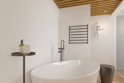 LINSOL ALLEGRA 7 BAR HEATED TOWEL RAIL GUN METAL 750MM