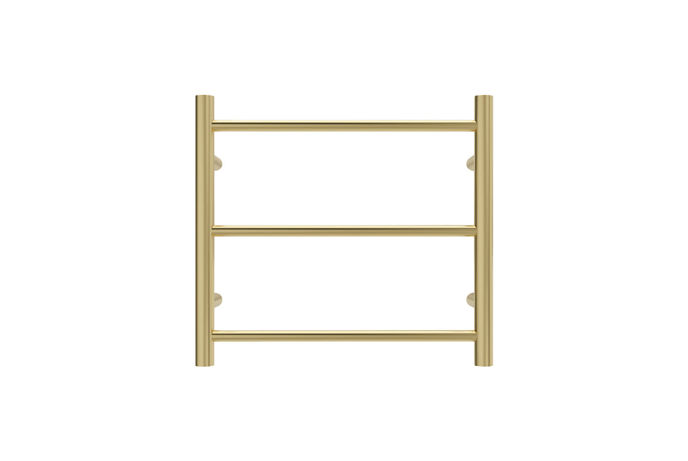 LINSOL AVID 3 BAR HEATED TOWEL RAIL BRUSHED BRASS 450MM