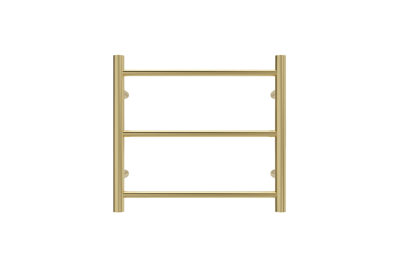 LINSOL AVID 3 BAR HEATED TOWEL RAIL BRUSHED BRASS 450MM