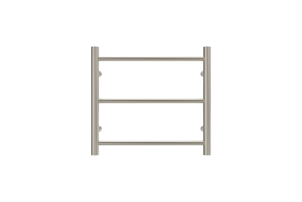 LINSOL AVID 3 BAR HEATED TOWEL RAIL BRUSHED NICKEL 450MM
