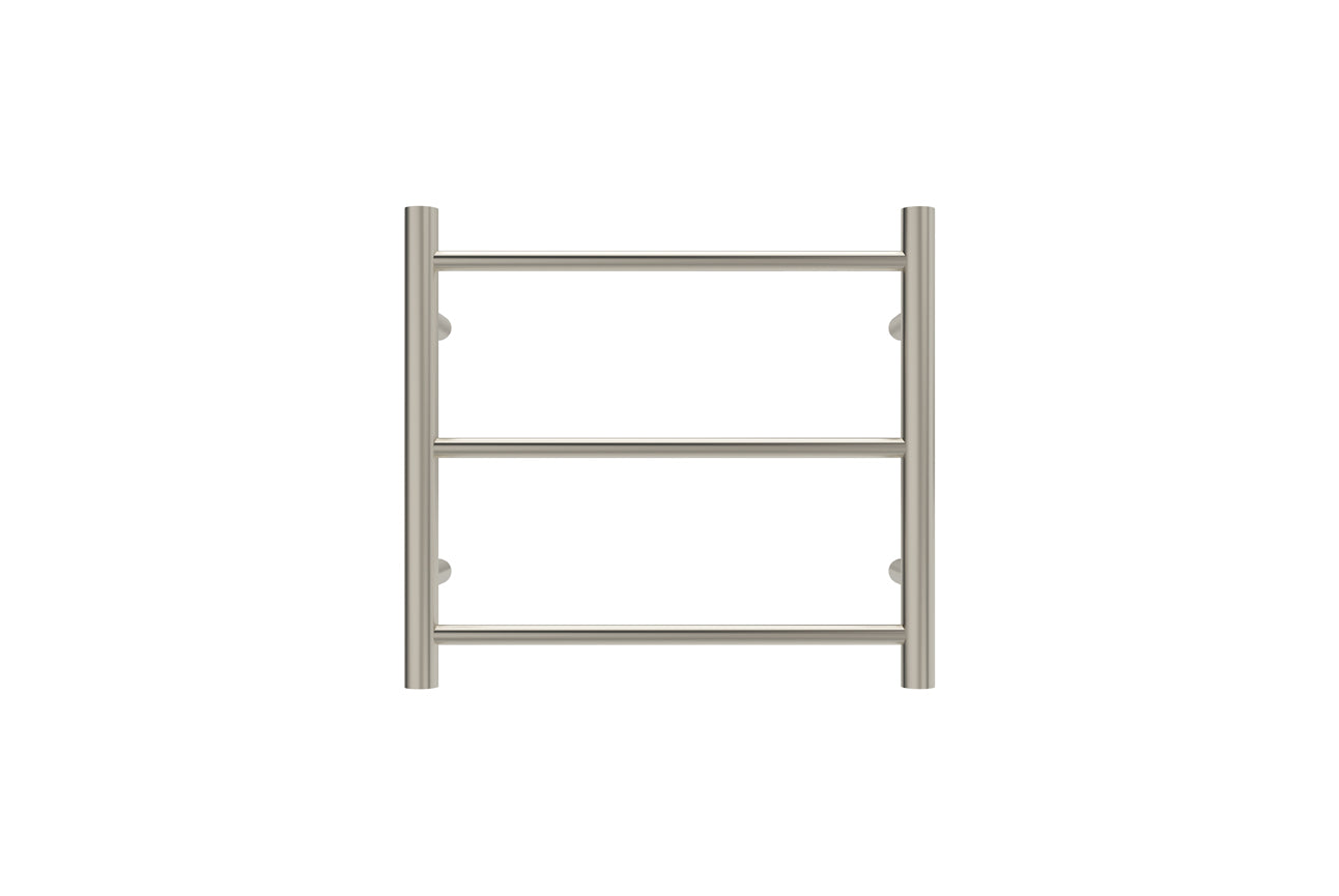 LINSOL AVID 3 BAR HEATED TOWEL RAIL BRUSHED NICKEL 450MM