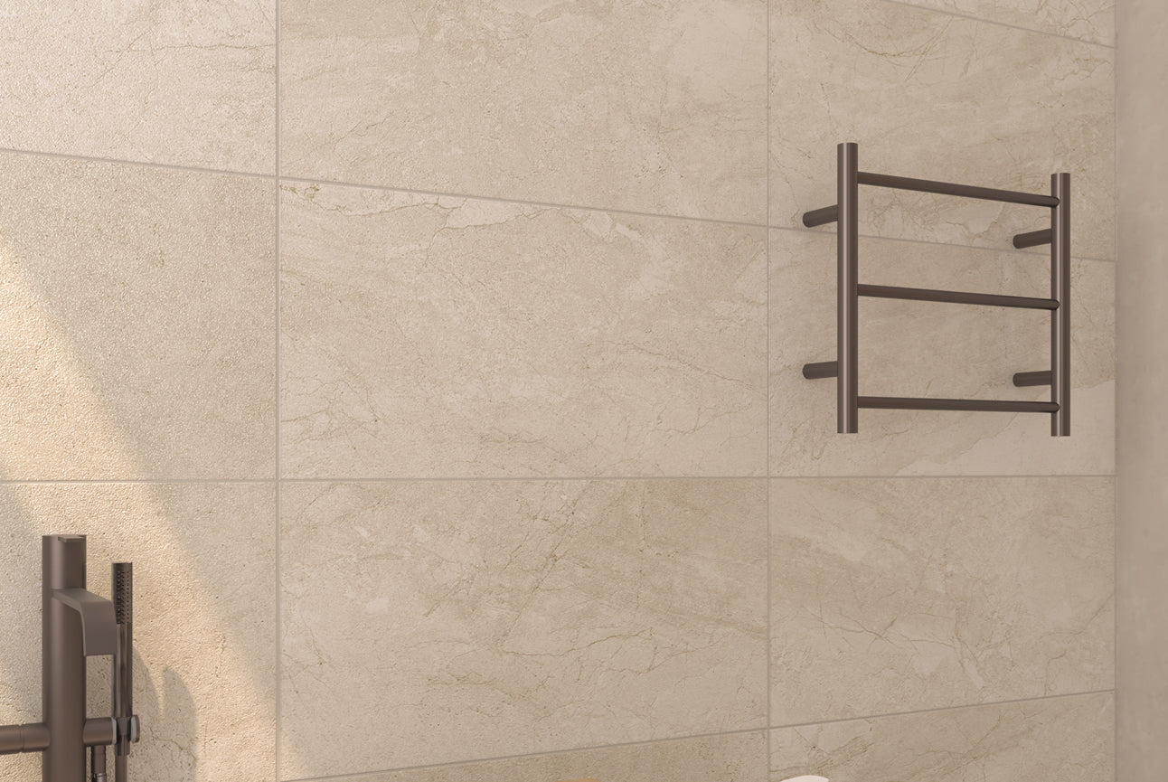 LINSOL AVID 3 BAR HEATED TOWEL RAIL GUN METAL 450MM