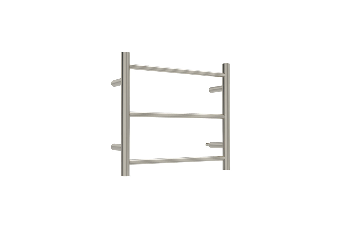 LINSOL AVID 3 BAR HEATED TOWEL RAIL BRUSHED NICKEL 450MM